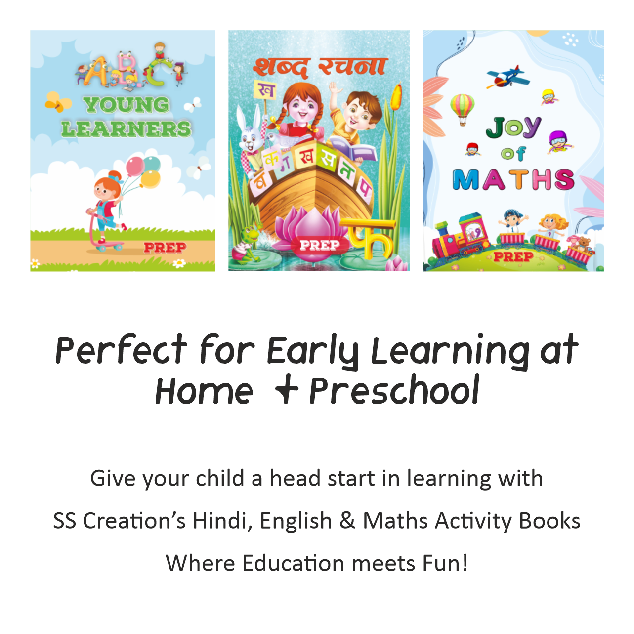 UKG/Prep 5-7 Years Kids 404 Pages 3 Book Pattern Copy Writing Practice English Maths Hindi UKG/Prep Syllabus tailored for toddlers and preschoolers